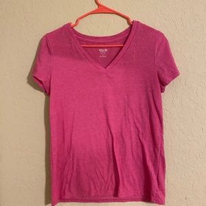 Plain Pink Mossimo V-Neck T-Shirt